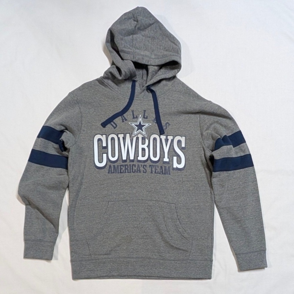 NFL Team Apparel Dallas Cowboys Men Medium Gray Long Sleeve Hoodie Americas Team